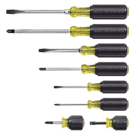 Klein Tools 8 PC Cushion-Grip Screwdriver Set, Phillips/Slotted