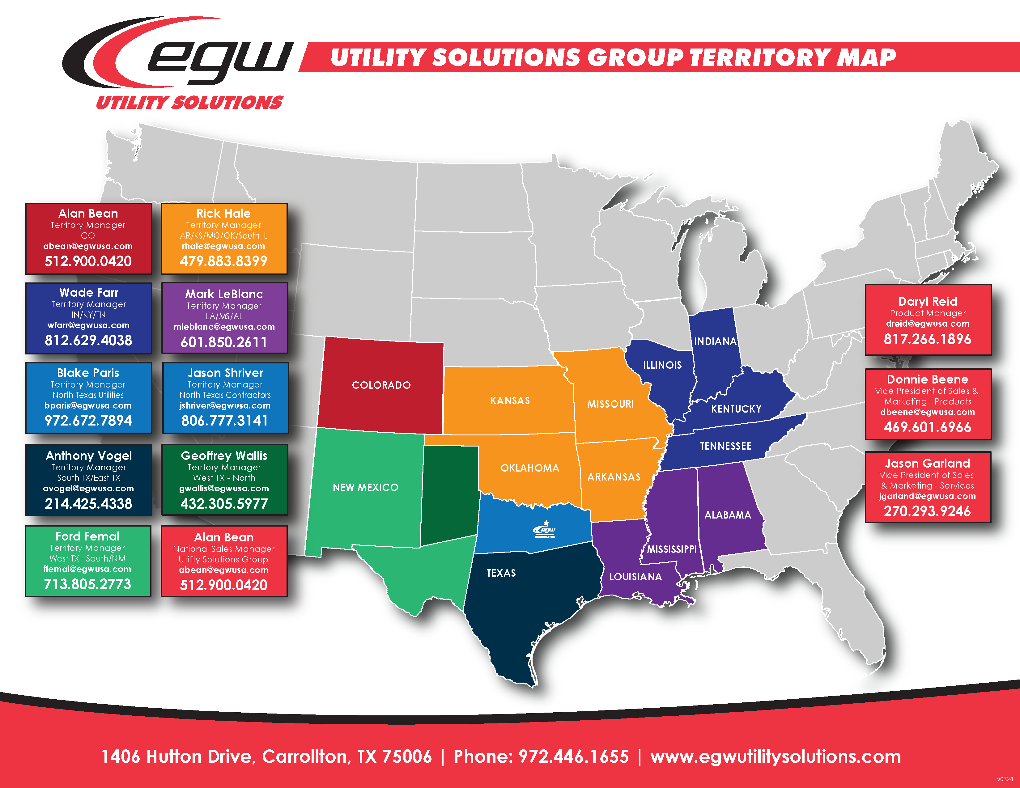 EGW Utility Solutions Territory Map